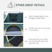 TENDA DA CAMPEGGIO AUTOMATICA PER 2 PERSONE CON TASCHE INTERNE E TAPPETINO, 205X195X135CM VERDE