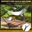 SUPPORTO PER AMACA IN ACCIAIO CON TAVOLINO INTEGRATO E CARICO MASSIMO 150KG, NERO