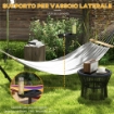 SUPPORTO PER AMACA IN ACCIAIO CON TAVOLINO INTEGRATO E CARICO MASSIMO 150KG, NERO