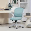 SEDIA DA UFFICIO ERGONOMICA CON SCHIENALE A RETE E ALTEZZA REGOLABILE, 65.5X61.5X88-97.5CM, AZZURRO