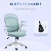 SEDIA DA UFFICIO ERGONOMICA CON SCHIENALE A RETE E ALTEZZA REGOLABILE, 65.5X61.5X88-97.5CM, AZZURRO