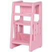 SCALETTA PER BAMBINI 18 MESI-5 ANNI A 3 LIVELLI E AD ALTEZZA REGOLABILE, IN HDPE, 47X47X90 CM, ROSA