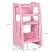 SCALETTA PER BAMBINI 18 MESI-5 ANNI A 3 LIVELLI E AD ALTEZZA REGOLABILE, IN HDPE, 47X47X90 CM, ROSA