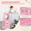 SCALETTA PER BAMBINI 18 MESI-5 ANNI A 3 LIVELLI E AD ALTEZZA REGOLABILE, IN HDPE, 47X47X90 CM, ROSA