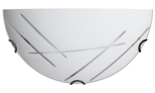 LAMPADA DA PARETE LETIZIA 1XE27 GANCI CROMO PIASTRA IN VETRO DECORATO TAGLI BIANCHI  Ø30-HX15-PX10 CM OKX