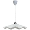 LAMPADA A SOSPENSIONE  ISABELLA D45 1XE27 MONTATURA TRASPARENTE-CROMO VETRO LASTRA BIANCO Ø49-H.14-L.100 CM