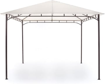 GAZEBO RODI DA GIARDINO STRUTTURA IN METALLO 3X3 BEIGE 300 X 300 X 255 CM