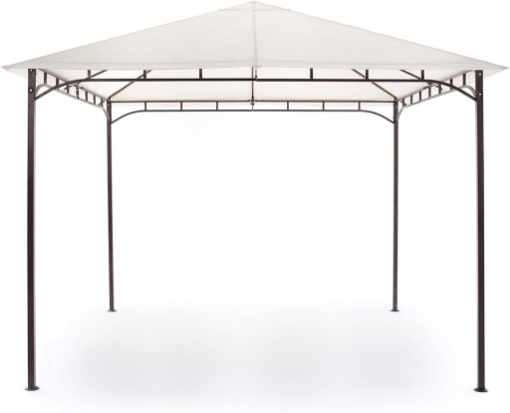 GAZEBO RODI DA GIARDINO STRUTTURA IN METALLO 3X3 BEIGE 300 X 300 X 255 CM