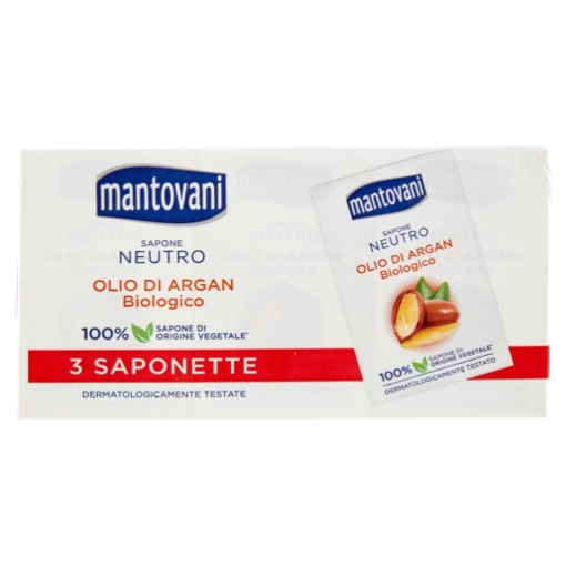 MANTOVANI SAPONE NEUTRO CON OLIO DI ARGAN BIO 90 GR 3 PZ OKX