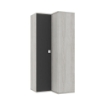 ARMADIO ANGOLARE BIANCO EFFETTO CONSUMATO ANTRACITE 98X96X223H