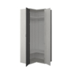 ARMADIO ANGOLARE BIANCO EFFETTO CONSUMATO ANTRACITE 98X96X223H