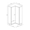 ARMADIO ANGOLARE BIANCO EFFETTO  CONSUMATO CELESTE 98X96X223H 