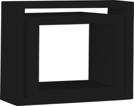 MENSOLE CHIUSE A FORMA QUADRATA 2 PZ 25X40-20X35  IN COLORAZIONE NERA OKX