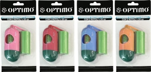 PORTA SACCHETTI IGIENCI A FORMA TONDA CON RICAMBI GRANDI 2 PZ IN COLORAZIONE ASSORTITA OKX