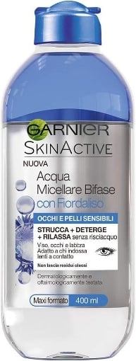 GARNIER ACQUA MICELLARE BIFASE 400 ML  FIORDALISO STRUCCA + DETERGE + RILASSA OKX