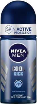 NIVEA MEN DEODORANTE UOMO COOL KICK ROLL- ON ANTITRASPIRANTE REGOLA LA TRASPIRAZIONE PER 48H 50 ML OKX