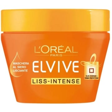 L'OREAL ELVIVE LISS INTENSE MASCHERA CAPELLI LISCIANTE 300 ML OLIO DI ARGAN + TERMOPROTETTORE OKX