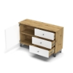 CREDENZA BOLLO 5 CON ANTA E 3 CASSETTI COLORE ROVERE E BIANCO