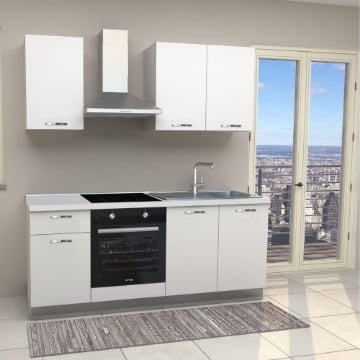 CUCINA TAURUS CON PIANO COTTURA INDUZIONE ED ELETTRODOMESTICI 195 CM