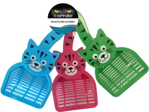 PALETTA PER LETTIERA DEL GATTO 27,5X12,5 CM FANTASIA GATTINO COLORI ASSORTITI OKX