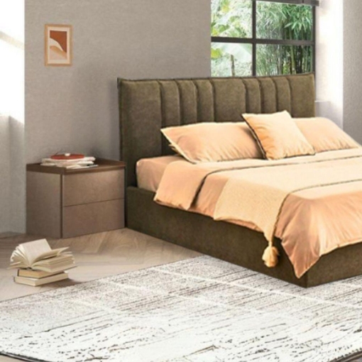 COMODINO QUINN 2 CASSETTI COLORE BRONZO NOCE MERCURE