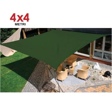 VELA OMBREGGIANTE QUADRATA MT 4X4 COLOR VERDE IDROREPELLENTE OKX