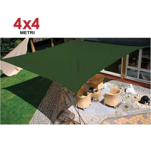 VELA OMBREGGIANTE QUADRATA MT 4X4 COLOR VERDE IDROREPELLENTE OKX