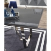TAVOLO ENZIO IN COLORE GRIGIO LACCATO LUCIDO 185X95X78H