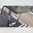 TAVOLO ENZIO IN COLORE GRIGIO LACCATO LUCIDO 185X95X78H