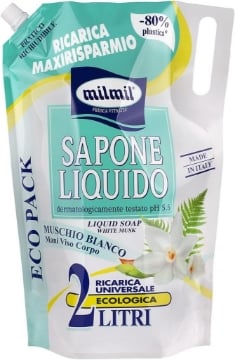 MILMIL SAPONE LIQUIDO FRAGRANZA MUSCHIO BIANCO RICARICA MAXIRISPARMIO DERMATOLOGICAMENTE TESTATO 2000 ML OKX