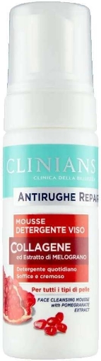 CLINIANS ANTIRUGHE REPAIR MOUSSE DETERGENTE VISO COLLAGENE AD ESTRATTO DI MELOGRANO PER TUTTI I TIPI DI PELLE 150 ML