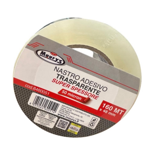 MAURYS NASTRO TRASPARENTE 160 MT X 48 MM  50 MICRON SUPERSPESSORE