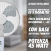 VENTILATORE WHITY 45W CON PIANTANA 130 CM 3 VELOCITÀ E ALTEZZA REGOLABILE OKX