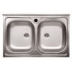 LAVELLO APPOGGIO SERIES CON 2 VASCHE  80X50