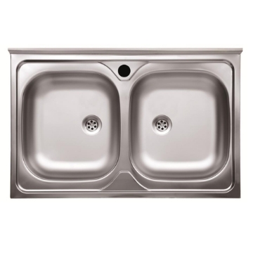 LAVELLO APPOGGIO SERIES CON 2 VASCHE  80X50
