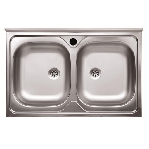 LAVELLO APPOGGIO SERIES CON 2 VASCHE  80X50