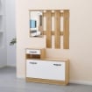 MOBILE INGRESSO RUDOLF XL BIANCO EFFETTO LUCIDO E ROVERE CON