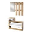 MOBILE INGRESSO RUDOLF XL BIANCO EFFETTO LUCIDO E ROVERE CON