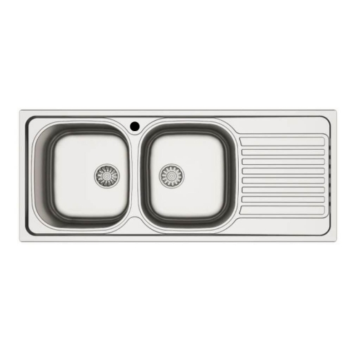 LAVELLO INCASSO CUCINA MP1162DX ACCIAIO116X50 CM DUE VASCHE 