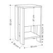 COMODINO EMA BIANCO ANTA RIBALTA 30X30X55H