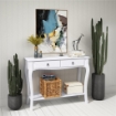 TAVOLO CONSOLLE PER INGRESSO, BIANCO, 100X33X76CM