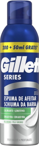 GILLETTE SERIES SCHIUMA DA BARBA LENITIVA CON ALOE PER PELLI SENSIBILI PROTEZIONE COMPLETA CONTRO LE IRRITAZIONI 250 ML