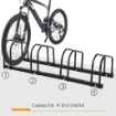 RASTRELLIERA PORTABICICLETTE PARCHEGGIO PER 4 BICICLETTE IN ACCIAIO 110X33X27 CM