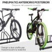 RASTRELLIERA PORTABICICLETTE PARCHEGGIO PER 4 BICICLETTE IN ACCIAIO 110X33X27 CM