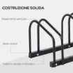 RASTRELLIERA PORTABICICLETTE PARCHEGGIO PER 4 BICICLETTE IN ACCIAIO 110X33X27 CM