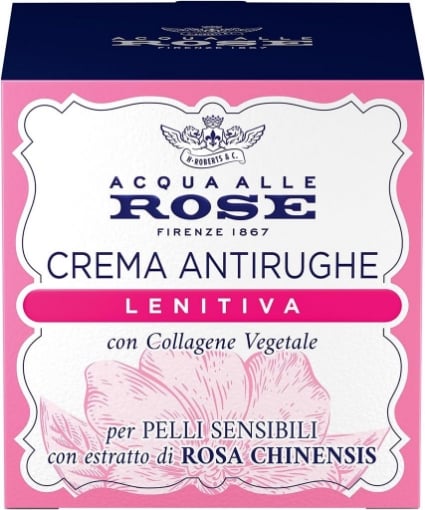 ACQUA ALLE ROSE CREMA VISO ANTIRUGHE LENITIVA CON COLLAGENE VEGETALE DI ROSA CHINENSIS PELLI SENSIBILI 50 ML OKX