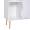 MOBILETTO LIBRERIA CON PIEDINI IN LEGNO DI PINO BIANCO 80 X 23.5 X 118CM