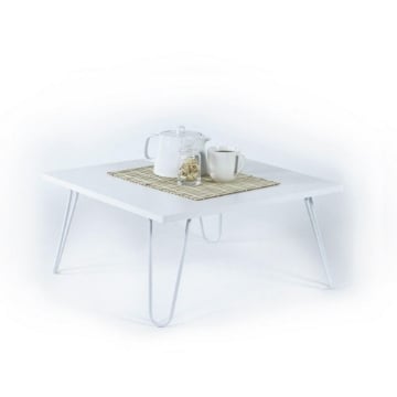 TAVOLINO DA SALOTTO RETTANGOLARE BIANCO ILLIA 60X60 MT190403