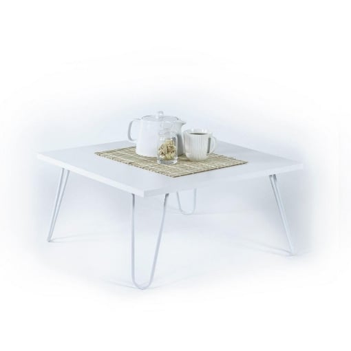 TAVOLINO DA SALOTTO RETTANGOLARE BIANCO ILLIA 60X60 MT190403