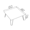 TAVOLINO DA SALOTTO RETTANGOLARE BIANCO ILLIA 60X60 MT190403